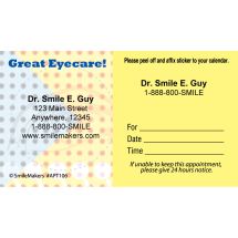 Custom Great Eye Care Dots Sticker Appointment Cards