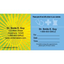 Custom Yellow Burst Medical Sign Appointment Cards