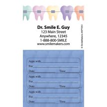Custom Color Braces Three Sticker Appointment Card