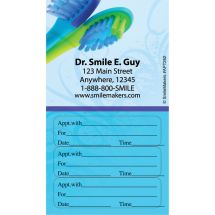 Custom Toothbrushes Three Sticker Appointment Card