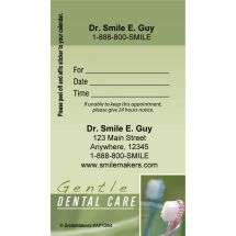 Custom Gentle Dental Green Sticker Appointment Cards