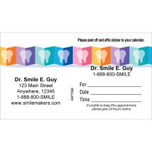 Custom Folded Rainbow Teeth Appointment Cards