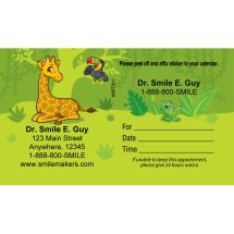 Custom Jungle Friends Sticker Appointment Cards