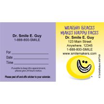 Custom Smiley Guy Braces Appointment Cards