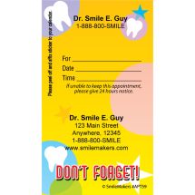 Custom Dont Forget Tooth Appointment Cards