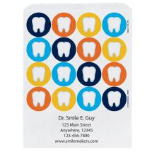 Custom Colorful Tooth Circles Paper Bags- Small, Large, or Pharmacy