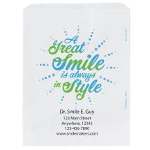 Custom A Great Smile Burst Paper Bags- Small, Large, or Pharmacy