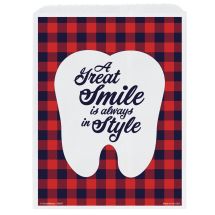 Plaid Smile Style Tooth Paper Bags