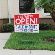 Custom Yes, We're Open Yard Sign