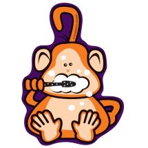 Brushing Monkey Wall Decal