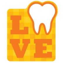 Plaid Love Tooth Wall Decal