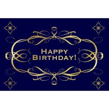 Navy and Gold Birthday Greeting Cards