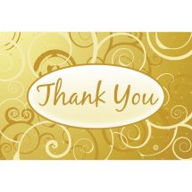 Thank You Yellow Swirls Greeting Cards