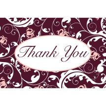 Thank You Pink and Brown Greeting Cards