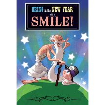 Bring New Year Smile Greeting Cards