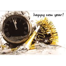 Happy New Years Clock Greeting Cards