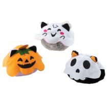 Halloween Plush Cats in Ghost Costumes