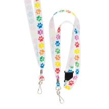 Rainbow Paw Print Lanyards