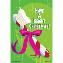 Bright Christmas Toothbrush Dental Recall Cards