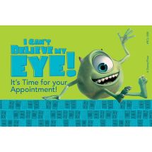 Monsters, Inc. Eye Appointment Recall Cards