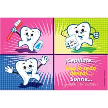 Spanish Cartoon Tooth Recall Cards