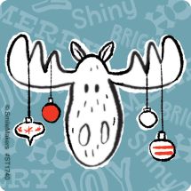 Christmas Moose Stickers