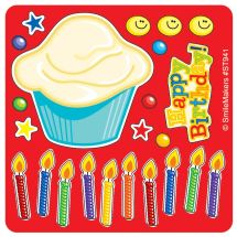 Make Your Own Happy Birthday Cupcake Stickers