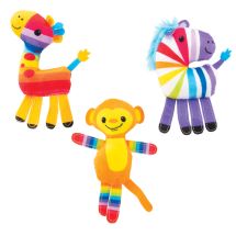 Plush Rainbow Striped Animals