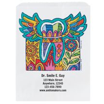 Custom Modern Art Tooth Paper Bags- Small, Large, or Pharmacy
