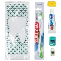 SmileCare™ Adult Geo Tooth Preference Zippered Bag Dental Kits