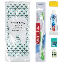 Custom SmileCare™ Adult Geo Tooth Preference Zippered Bag Dental Kits