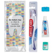 Custom SmileCare™ Adult Smile! Basic Zippered Bag Dental Kits