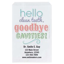 Custom Goodbye Cavities Paper Bags - Small, Large, or Pharmacy