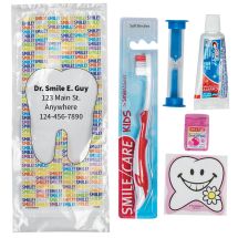 Custom SmileCare™ Youth Smile! Premium Zippered Bag Dental Kits