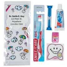 Custom SmileCare™ Youth Dental Paratroopers Premium Zippered Bag Dental Kits
