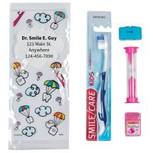 Custom SmileCare™ Youth Dental Paratrooper Basic Zippered Bag Dental Kits