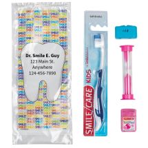 Custom SmileCare™ Youth Smile! Basic Zippered Bag Dental Kits