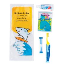Custom SmileCare™ Youth Shark Zippered Bag Dental Kits
