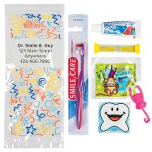 Custom SmileCare™ Youth Celebration Premium Zippered Bag Dental Kits