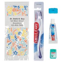 Custom SmileCare™ Adult Celebration Basic Zippered Bag Dental Kits