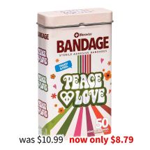 Peace and Love Bandages in Tin