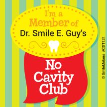 Custom Dental No Cavity Club Sticker