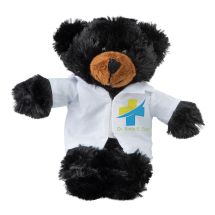 Plush 8" Black Bears with Custom Doctor Coat
