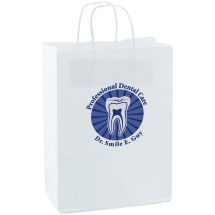Custom White Paper Bags - Large