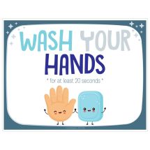 Horizontal Wash Your Hands Wall Decals