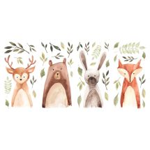 Watercolor Woodland Critters Wall Decals