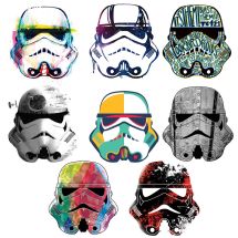 Star Wars Artistic Storm Trooper Heads Wall Decals