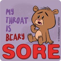 Beary Sore Throat Stickers
