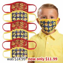 Child's Pizza & Emoji Washable Face Masks