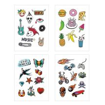 Colorful Tiny Doodle Temporary Tattoos